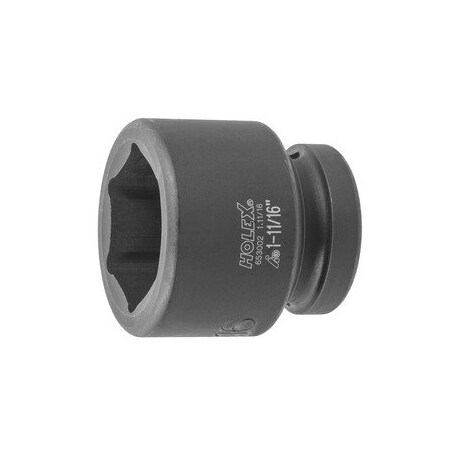 Holex Impact Socket, 1 inch Drive, 6 pt, 1-11/16 inch 653002 1.11/16